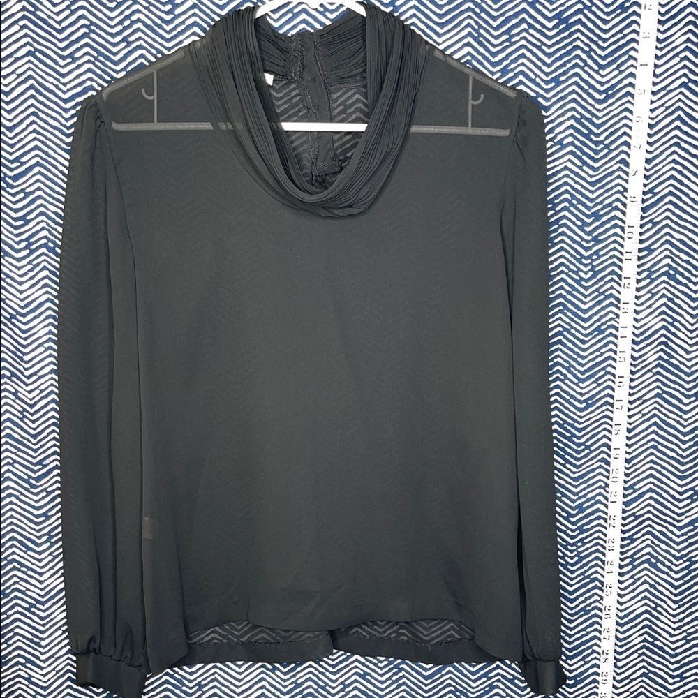 Vintage Elegant Black Long Sleeve Blouse Rare Find